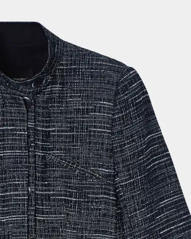 Emporio Armani Slim Denim-Effect Tweed Blazer | Thumbnail 4 Emporio Armani Slim Denim-Effect Tweed Blazer | Thumbnail 4