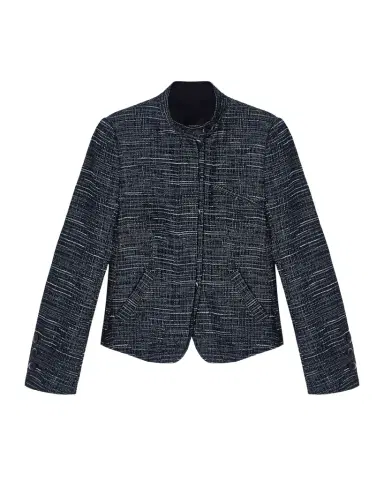 Emporio Armani Slim Denim-Effect Tweed Blazer | Thumbnail 1 Emporio Armani Slim Denim-Effect Tweed Blazer | Thumbnail 1