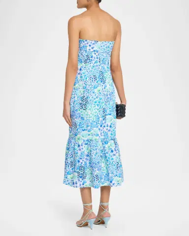 Shoshanna Wright Strapless Floral-Print Flounce Midi Dress | Thumbnail 2 Shoshanna Wright Strapless Floral-Print Flounce Midi Dress | Thumbnail 2