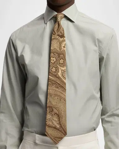 Ralph Lauren Purple Label Paisley Linen-Silk Tie | Thumbnail 4 Ralph Lauren Purple Label Paisley Linen-Silk Tie | Thumbnail 4