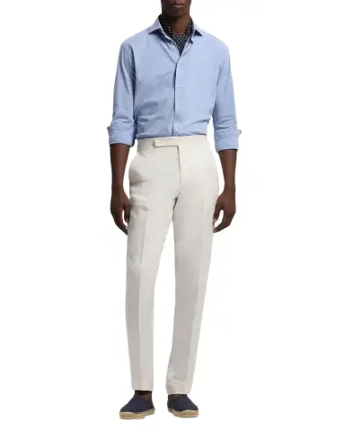 Ralph Lauren Purple Label Men 's Cotton Blend Knit Flex Button-Down Shirt | Thumbnail 1 Ralph Lauren Purple Label Men 's Cotton Blend Knit Flex Button-Down Shirt | Thumbnail 1