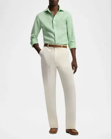 Ralph Lauren Purple Label Houndstooth Linen Shirt | Thumbnail 2 Ralph Lauren Purple Label Houndstooth Linen Shirt | Thumbnail 2