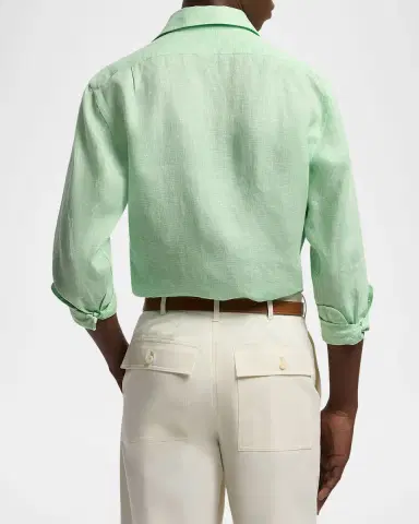 Ralph Lauren Purple Label Houndstooth Linen Shirt | Thumbnail 3 Ralph Lauren Purple Label Houndstooth Linen Shirt | Thumbnail 3