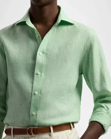 Ralph Lauren Purple Label Houndstooth Linen Shirt | Thumbnail 5 Ralph Lauren Purple Label Houndstooth Linen Shirt | Thumbnail 5