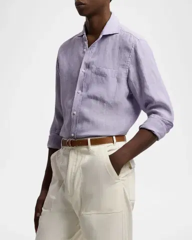 Ralph Lauren Purple Label Linen Chambray Shirt | Thumbnail 6 Ralph Lauren Purple Label Linen Chambray Shirt | Thumbnail 6