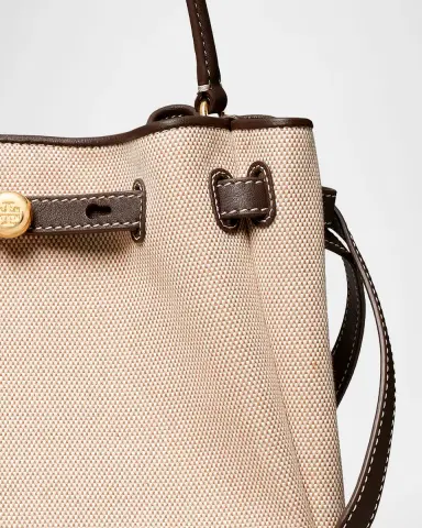Tory Burch Romy Small Canvas Leather-Trim Crossbody Bucket Bag | Thumbnail 3 Tory Burch Romy Small Canvas Leather-Trim Crossbody Bucket Bag | Thumbnail 3