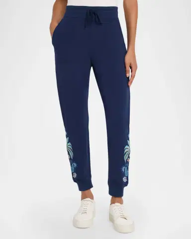 Johnny Was Floral Embroidered French Terry Ankle Joggers | Thumbnail 4 Johnny Was Floral Embroidered French Terry Ankle Joggers | Thumbnail 4