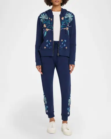 Johnny Was Embroidered Modern Zip-Up Hoodie | Thumbnail 2 Johnny Was Embroidered Modern Zip-Up Hoodie | Thumbnail 2