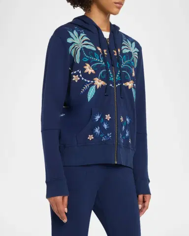Johnny Was Embroidered Modern Zip-Up Hoodie | Thumbnail 4 Johnny Was Embroidered Modern Zip-Up Hoodie | Thumbnail 4