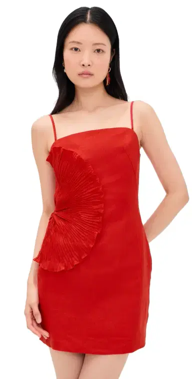 ANDRES OTALORA Respiro Lento Linen Dress Coral | Thumbnail 1 ANDRES OTALORA Respiro Lento Linen Dress Coral | Thumbnail 1