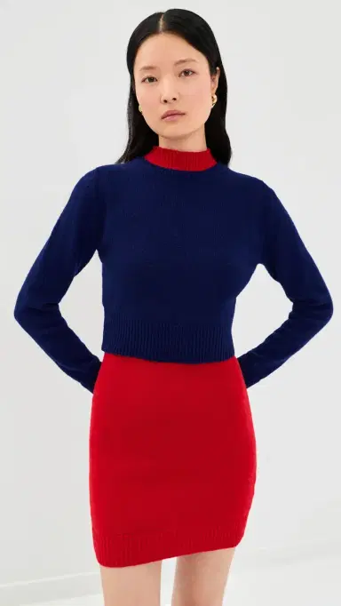 Jil Sander Long Sleeve Double Layered Mini Dress Haiti | Thumbnail 2 Jil Sander Long Sleeve Double Layered Mini Dress Haiti | Thumbnail 2