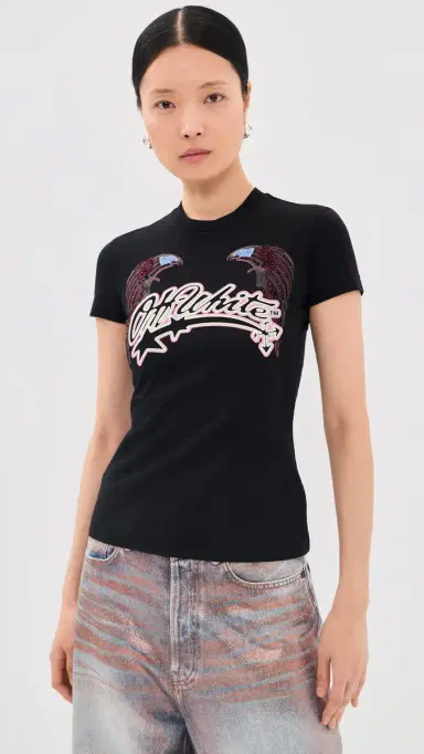 Off-White Swarovski Double Eagle Slim Tee Black | Thumbnail 2 Off-White Swarovski Double Eagle Slim Tee Black | Thumbnail 2