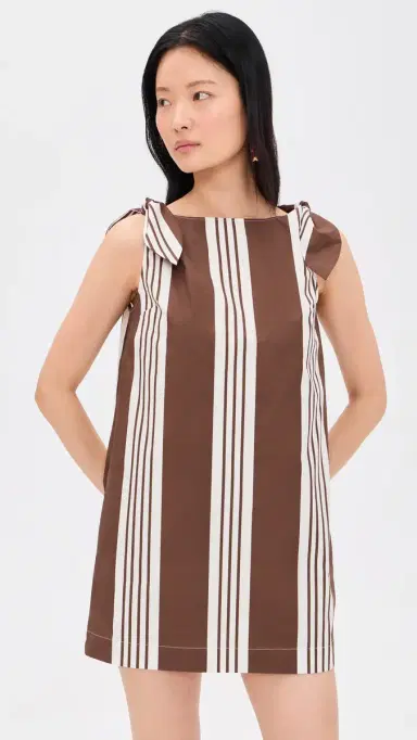 POSSE Rosie Mini Dress Chocolate tripe | Thumbnail 2 POSSE Rosie Mini Dress Chocolate tripe | Thumbnail 2
