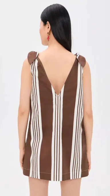 POSSE Rosie Mini Dress Chocolate tripe | Thumbnail 3 POSSE Rosie Mini Dress Chocolate tripe | Thumbnail 3
