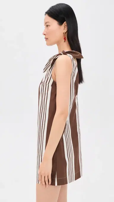 POSSE Rosie Mini Dress Chocolate tripe | Thumbnail 4 POSSE Rosie Mini Dress Chocolate tripe | Thumbnail 4