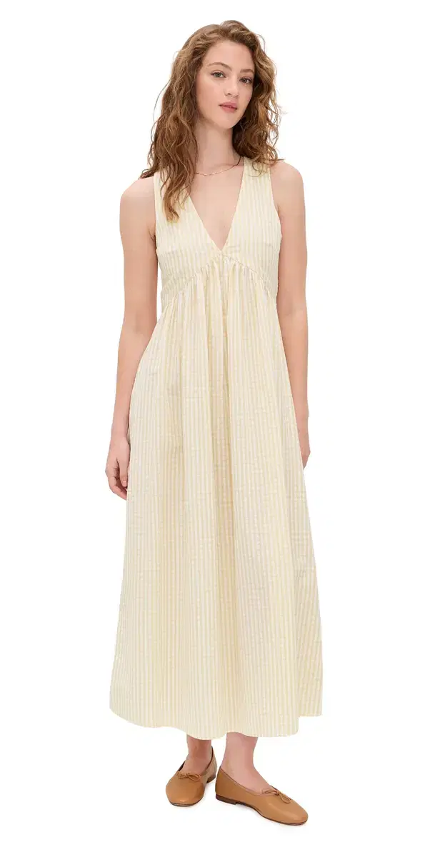 Lune Midi Dress Butter Textured Gingham Lune Midi Dress Butter Textured Gingham