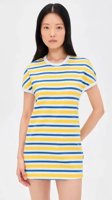 MM6 Maison Margiela Mini T-Shirt Dress Yellow/Blue/Off White | Thumbnail 6 MM6 Maison Margiela Mini T-Shirt Dress Yellow/Blue/Off White | Thumbnail 6