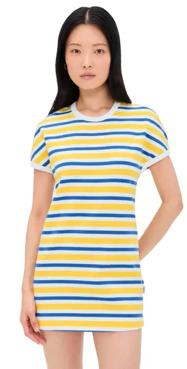 MM6 Maison Margiela Mini T-Shirt Dress Yellow/Blue/Off White | Thumbnail 1 MM6 Maison Margiela Mini T-Shirt Dress Yellow/Blue/Off White | Thumbnail 1