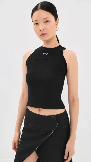 Off-White Off Stamp Ribbed Tank Black | Thumbnail 2 Off-White Off Stamp Ribbed Tank Black | Thumbnail 2