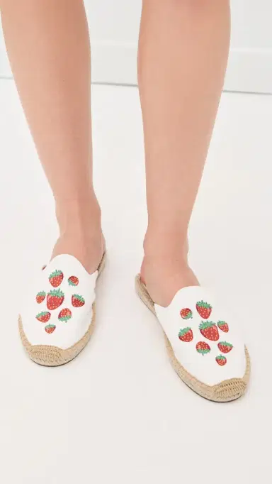 Soludos Espadrilles Mules Mini Strawberries/Oasis White | Thumbnail 3 Soludos Espadrilles Mules Mini Strawberries/Oasis White | Thumbnail 3