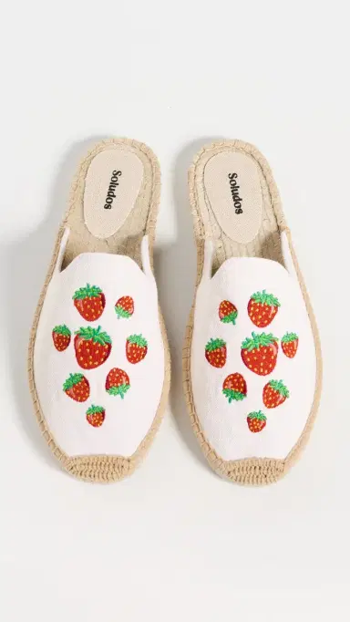 Soludos Espadrilles Mules Mini Strawberries/Oasis White | Thumbnail 5 Soludos Espadrilles Mules Mini Strawberries/Oasis White | Thumbnail 5