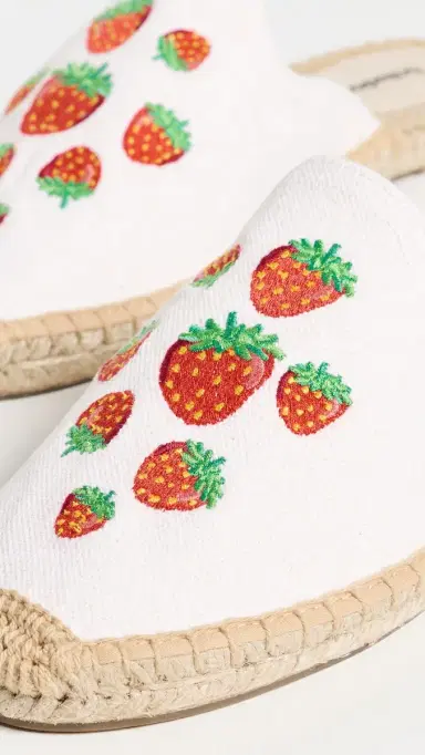 Soludos Espadrilles Mules Mini Strawberries/Oasis White | Thumbnail 6 Soludos Espadrilles Mules Mini Strawberries/Oasis White | Thumbnail 6