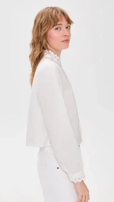 Frame The Keepsake Pintuck Blouse White | Thumbnail 4 Frame The Keepsake Pintuck Blouse White | Thumbnail 4