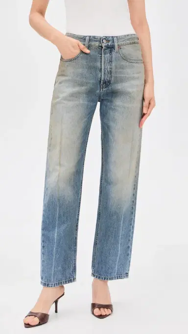 MM6 Maison Margiela Straight Leg Faded Jeans Medium Blue | Thumbnail 2 MM6 Maison Margiela Straight Leg Faded Jeans Medium Blue | Thumbnail 2