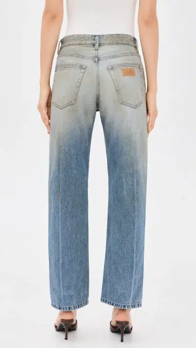 MM6 Maison Margiela Straight Leg Faded Jeans Medium Blue | Thumbnail 3 MM6 Maison Margiela Straight Leg Faded Jeans Medium Blue | Thumbnail 3