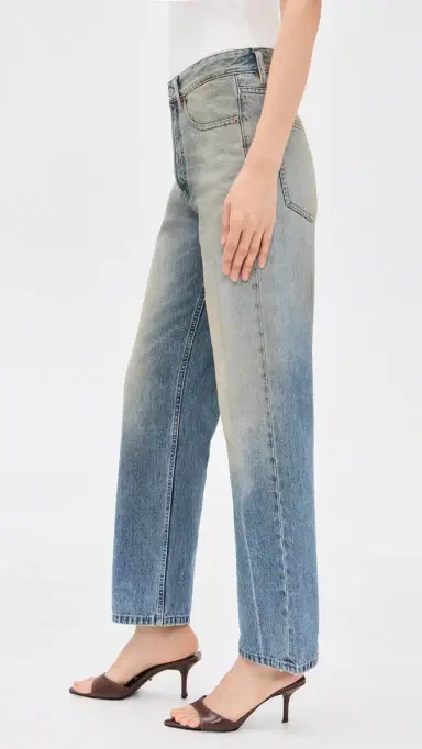 MM6 Maison Margiela Straight Leg Faded Jeans Medium Blue | Thumbnail 4 MM6 Maison Margiela Straight Leg Faded Jeans Medium Blue | Thumbnail 4