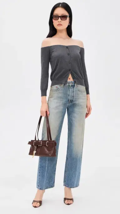 MM6 Maison Margiela Straight Leg Faded Jeans Medium Blue | Thumbnail 5 MM6 Maison Margiela Straight Leg Faded Jeans Medium Blue | Thumbnail 5
