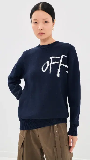 Off-White Bookish hared Crew Neck Sweater Night ky | Thumbnail 3 Off-White Bookish hared Crew Neck Sweater Night ky | Thumbnail 3