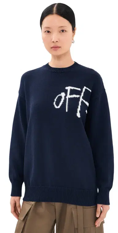 Off-White Bookish hared Crew Neck Sweater Night ky | Thumbnail 1 Off-White Bookish hared Crew Neck Sweater Night ky | Thumbnail 1