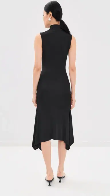 Off-White Fluid Jersey Midi Dress Black | Thumbnail 3 Off-White Fluid Jersey Midi Dress Black | Thumbnail 3
