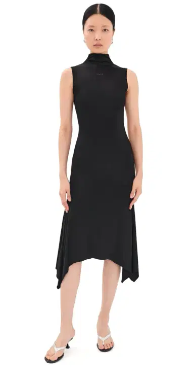 Off-White Fluid Jersey Midi Dress Black | Thumbnail 1 Off-White Fluid Jersey Midi Dress Black | Thumbnail 1