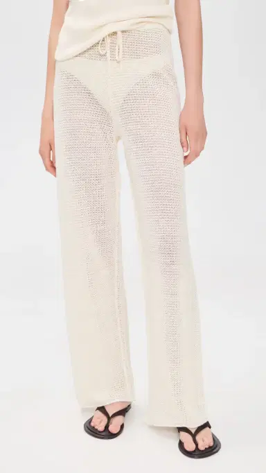Onia Knit Drawstring Coverup Pants Egret L | Thumbnail 2 Onia Knit Drawstring Coverup Pants Egret L | Thumbnail 2