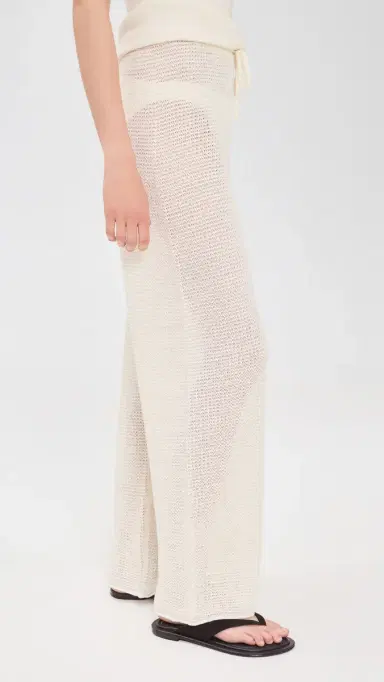 Onia Knit Drawstring Coverup Pants Egret L | Thumbnail 4 Onia Knit Drawstring Coverup Pants Egret L | Thumbnail 4