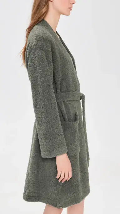 Barefoot Dreams CozyChic Solid Robe Olive Branch XXS/XS | Thumbnail 4 Barefoot Dreams CozyChic Solid Robe Olive Branch XXS/XS | Thumbnail 4