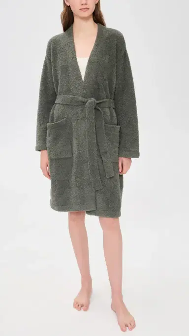 Barefoot Dreams CozyChic Solid Robe Olive Branch XXS/XS | Thumbnail 5 Barefoot Dreams CozyChic Solid Robe Olive Branch XXS/XS | Thumbnail 5