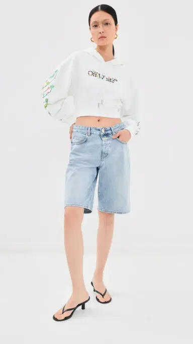 Off-White Bookish Glowing Flower Crop Hoodie White | Thumbnail 5 Off-White Bookish Glowing Flower Crop Hoodie White | Thumbnail 5