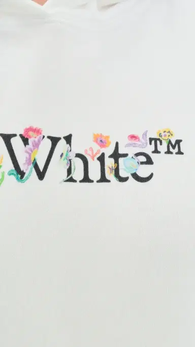 Off-White Bookish Glowing Flower Crop Hoodie White | Thumbnail 6 Off-White Bookish Glowing Flower Crop Hoodie White | Thumbnail 6