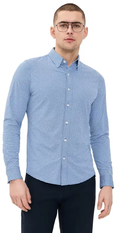 Rhone Commuter lim Fit Shirt Navy Gingham | Thumbnail 1 Rhone Commuter lim Fit Shirt Navy Gingham | Thumbnail 1