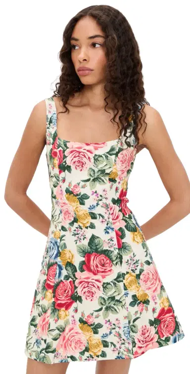 WAYF Rosemary Mini Dress Roses | Thumbnail 1 WAYF Rosemary Mini Dress Roses | Thumbnail 1