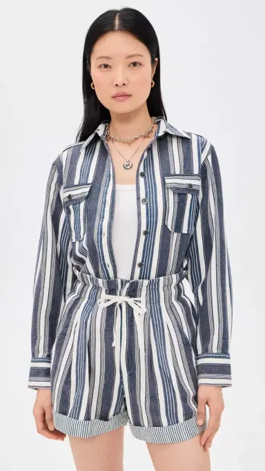 Isabel Marant Étoile Gelva Shirt Ecru/Blue | Thumbnail 2 Isabel Marant Étoile Gelva Shirt Ecru/Blue | Thumbnail 2