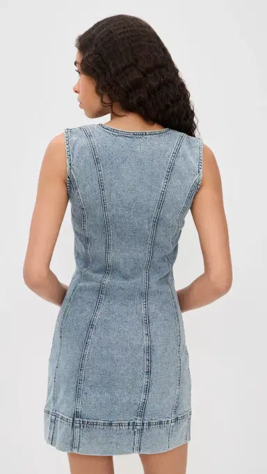Good American Mini Button Front Dress Indigo1104 | Thumbnail 3 Good American Mini Button Front Dress Indigo1104 | Thumbnail 3