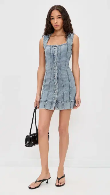 Good American Mini Button Front Dress Indigo1104 | Thumbnail 5 Good American Mini Button Front Dress Indigo1104 | Thumbnail 5