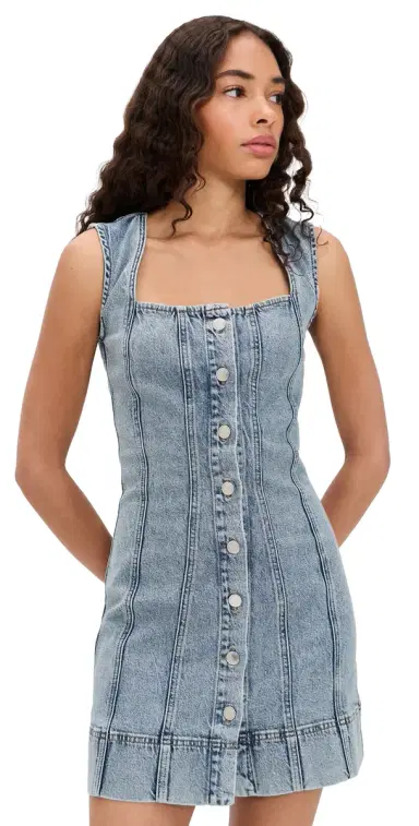 Good American Mini Button Front Dress Indigo1104 | Thumbnail 1 Good American Mini Button Front Dress Indigo1104 | Thumbnail 1