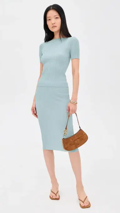 Leset Blake Rib Skirt Mirage | Thumbnail 5 Leset Blake Rib Skirt Mirage | Thumbnail 5