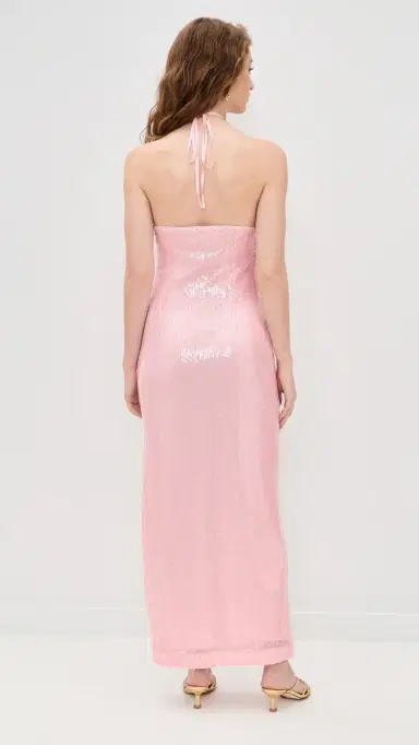 endless rose Rose Haltered equins Maxi Dress Baby Pink | Thumbnail 3 endless rose Rose Haltered equins Maxi Dress Baby Pink | Thumbnail 3