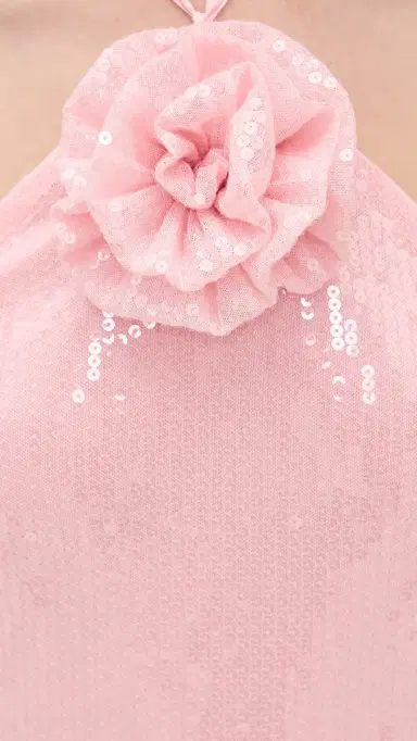 endless rose Rose Haltered equins Maxi Dress Baby Pink | Thumbnail 6 endless rose Rose Haltered equins Maxi Dress Baby Pink | Thumbnail 6